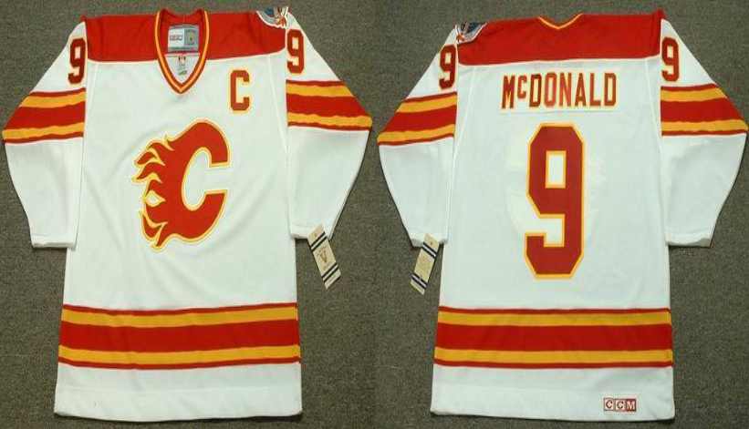 2019 Men Calgary Flames 9 McDONALD white CCM NHL jerseys